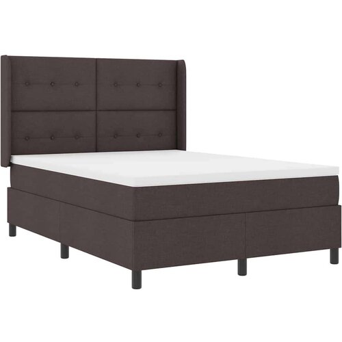 VidaXL Box spring krevet Tamno smeđa 140 x 190 cm tkanina Slike