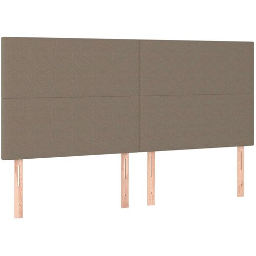  Krevet box spring s madracem LED smeđesivi 200x200 cm tkanina Slike