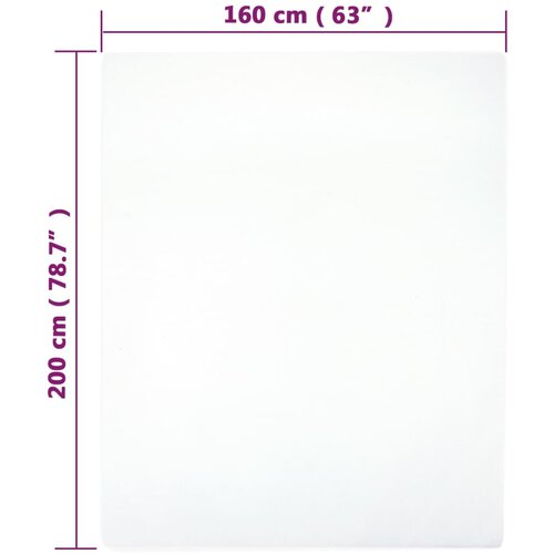  Plahte s gumicom od žerseja 2 kom bijele 160x200 cm pamučne Slike