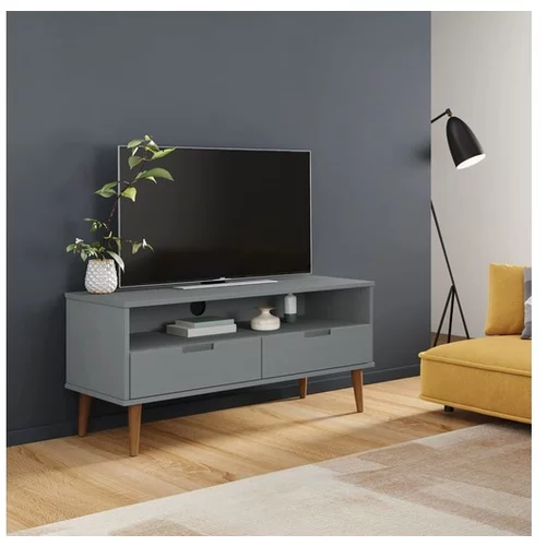  TV omarica siva 106x40x49 cm trdna borovina