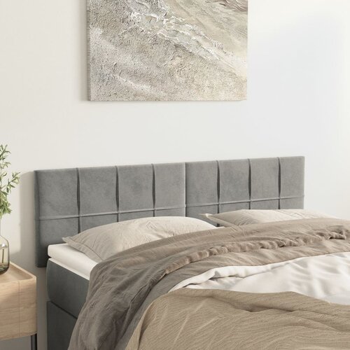 vidaXL Posteljno vzglavje 2 kosa svetlo sivo 72x5x78/88 cm žamet Cene