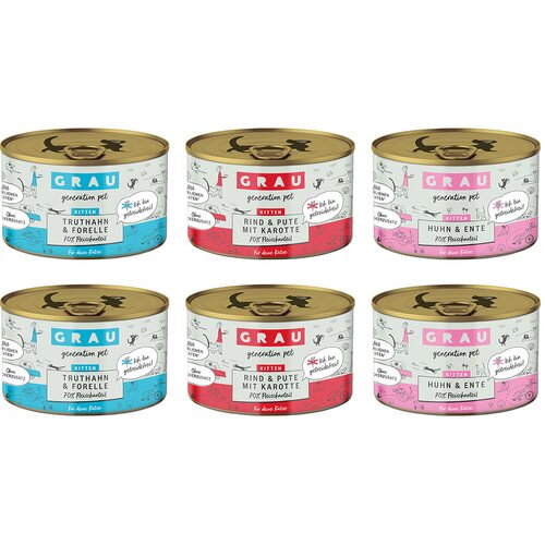  Multipakiranje GRAU Kitten - 6 x 200 g (3 vrste) Cijene