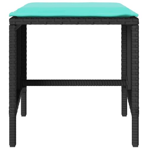 Vrtna garnitura - 4-dijelni set vrtnih sofa od poliratana s jastucima crni - Crna 1 Slike