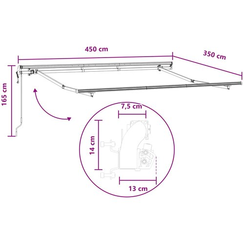  Povlačivi tende Svijetlo siva i bijela. 450 &amp;times; 350 cm Slike