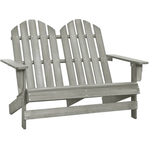 The Living Store Vrtni stol Adirondack za 2 osebi trden les jelke siv - Vrtni Stol, (21481146) Cene