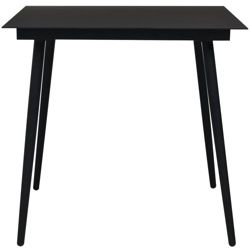 Maison Chic vrtna miza - vrtna jedilna miza črna 80x80x74 cm jeklo in steklo, (21715472) Cene