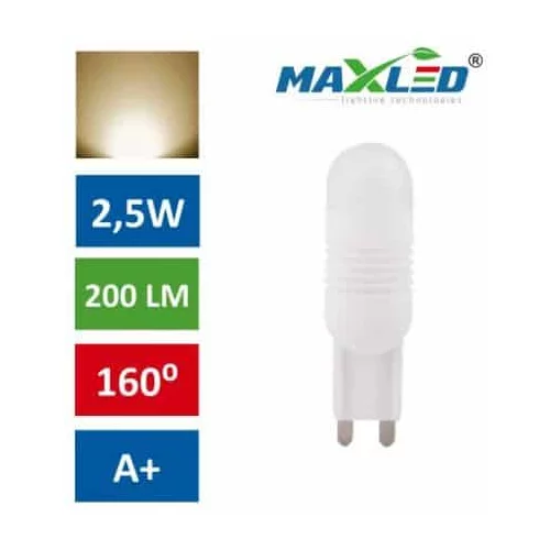 MAX-LED LED žarnica - sijalka G9 2,5W (21W) toplo bela 3000K