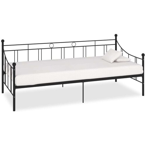 vidaXL Okvir za dnevni ležaj crni metalni 90 x 200 cm Cene