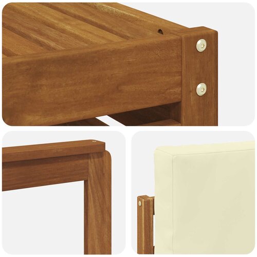  Set vanjskih sofa 6 kom. Prirodna i krem Bijela 59 x 59 x 37 cm Slike