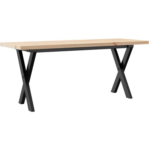 Maison Chic Klubska mizica - kavna mizica - Nizka mizica X okvir 110x40x45,5cm trdna borovina lito železo, (21752625) Slike