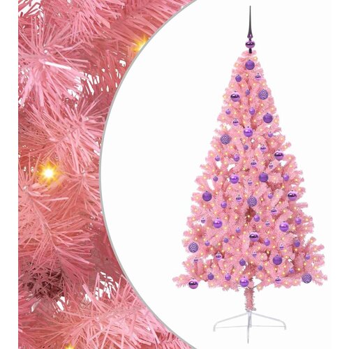 vidaXL Umjetna preddekorirana božićna jelka Roza 180 cm PVC, (5000072762) Cene