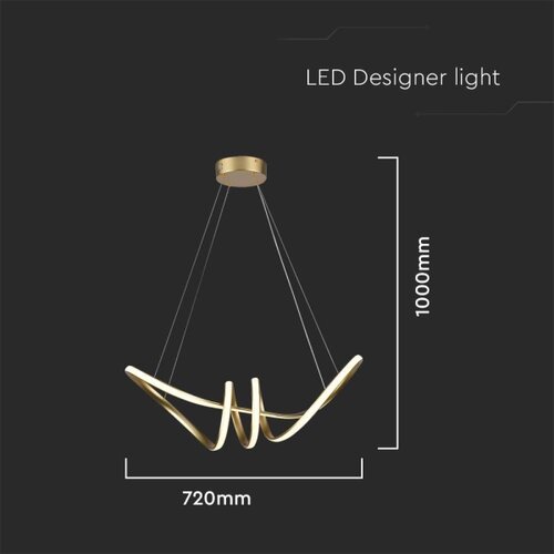  LED luster na sajli LED/24W/230V 3000K zlatni Slike