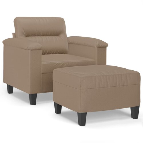  Fotelja s tabureom boja cappuccina 60 cm od umjetne kože Slike