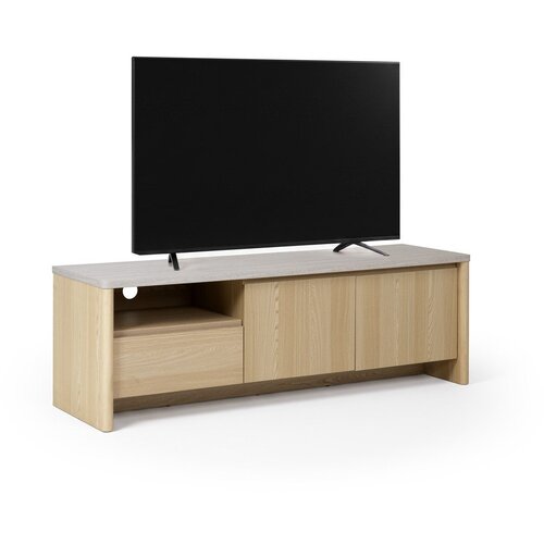 Marckeric Bela/v svetli naravni barvi TV omarica v hrastovem dekorju 153x50x45 cm Dore &amp;ndash; Slike