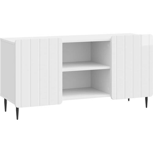 vidaXL TV omarica Bela visok sijaj 102 x 34,5 x 52 cm Inženirski les, (5000210633) Cene