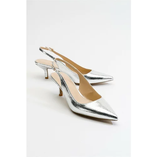 LuviShoes Value Silver Patterned Women's Heeled Shoes