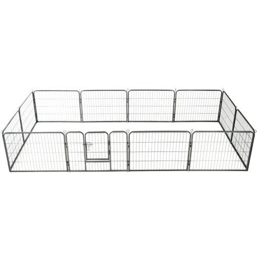  Ograda za pse 12 panelov jeklo 80x60 cm črne barve Cene