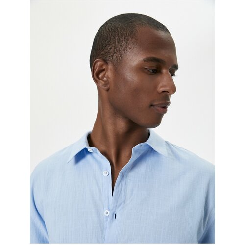 Koton Classic Shirt with Sleeve Detailed Button Long Sleeve Slike