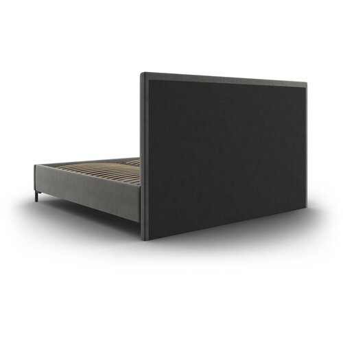 Mazzini Beds Siva oblazinjena zakonska postelja s prostorom za shranjevanje z letvenim dnom 200x200 cm Casey &amp;ndash; Slike