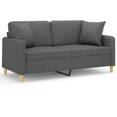 MAISON CHIC kavč - Sofa - Kanape dvosed z blazinami temno siv 140 cm blago, (21727591)