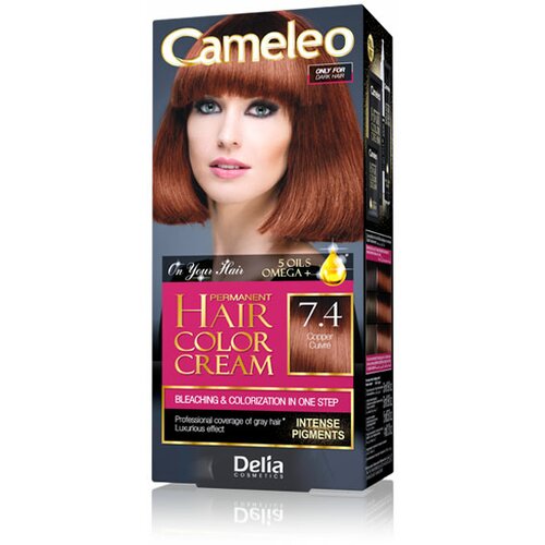 Delia krema za trajno izbeljivanje kose cameleo omega 5 bakar 7.4 Slike