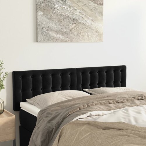 VidaXL Uzglavlja 2 kom crna 72 x 5 x 78/88 cm bar&amp;scaron;unasta Slike