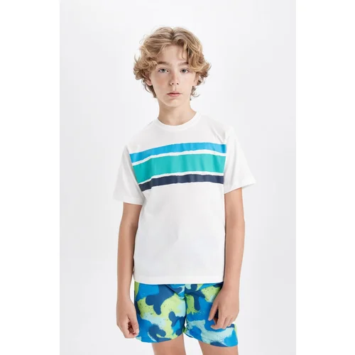 Defacto Boy's Crew Neck Printed Short Sleeve T-Shirt