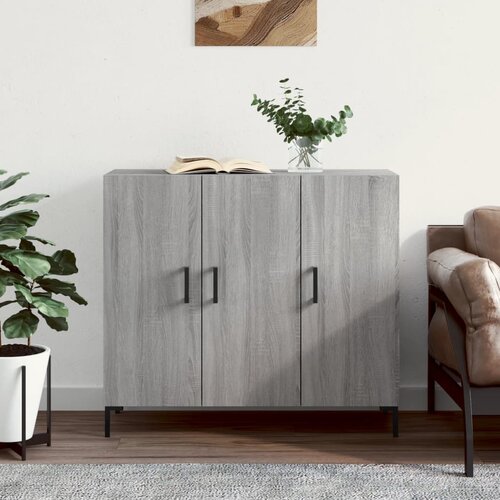 vidaXL Komoda siva sonoma 90x34x80 cm konstruiran les Cene