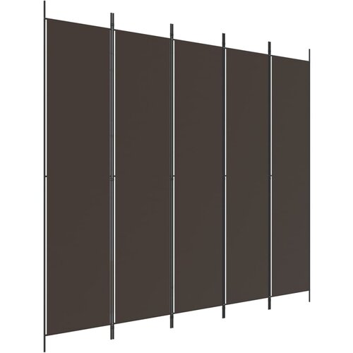 Maison Chic Paravan - Sobne pregrade 5-delni rjav 250x220 cm blago, (22111936) Cene