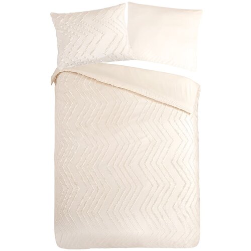 Good Morning Krem posteljina za krevet za jednu osobu/za produženi krevet od mikrovlakana 140x220 cm Pure Zigzag &amp;ndash; Slike