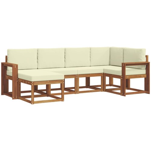 Set vanjskih sofa 6 kom. Prirodna i krem Smeđa 255 x 132,5 x 73 cm Slike