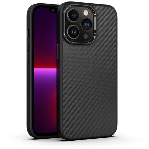  Maska za iPhone 14 Pro Max Metal Carbon Fiber Mag Case crna Cene