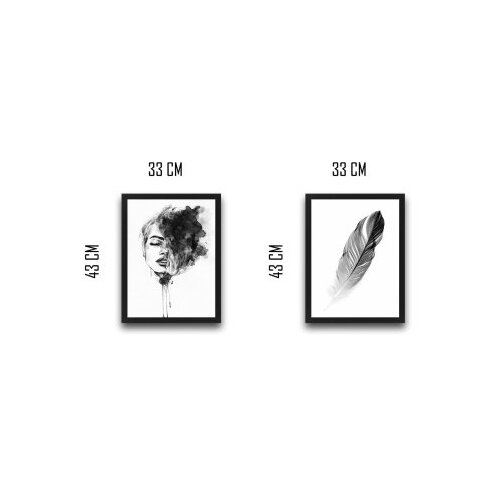 Wallity slika woman feather, 2 dela, 30 x 40cm Cene