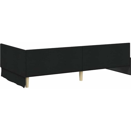  Kutni krevetni okvir s madracem 2 kom. Crna 90 x 200 cm tkanina Slike