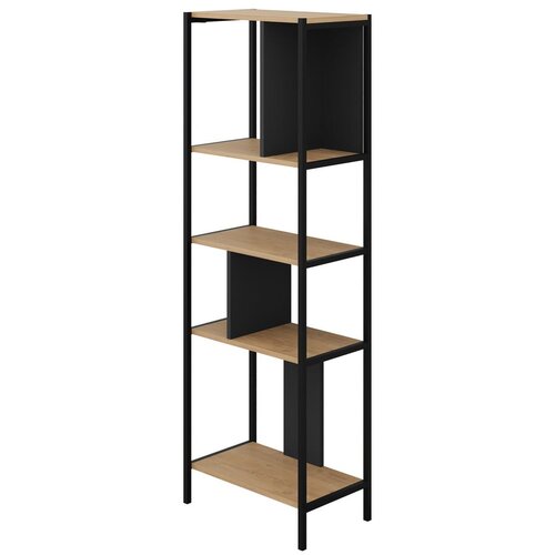 Marckeric Crna/u prirodnoj boji biblioteka u dekoru hrasta 58x175 cm Alabama – Cijene