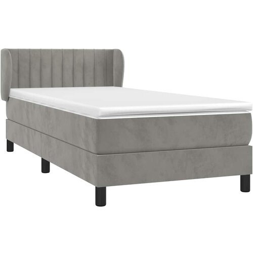 Box spring krevet s madracem svjetlosivi 80 x 200 cm bar&amp;scaron;unasti Slike