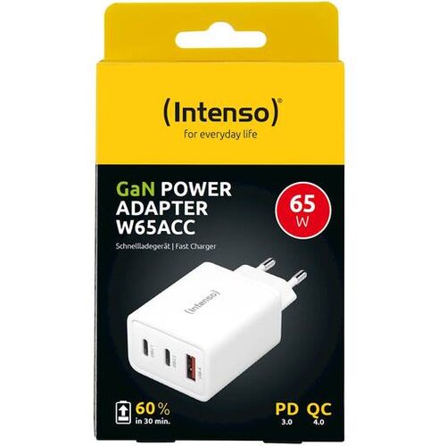 Intenso Punjač kućni, brzi, 1 x USB-A, 2 x UCB-C, 3A, 65W - Power Adapter W65ACC GaN Cene