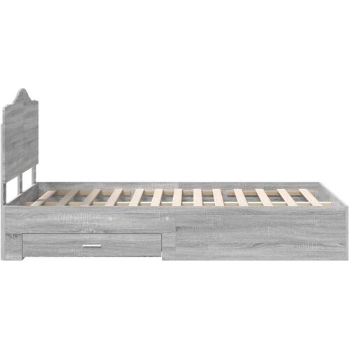  Okvir za krevet s uzglavljem Siva Sonoma 120 x 190 cm Slike
