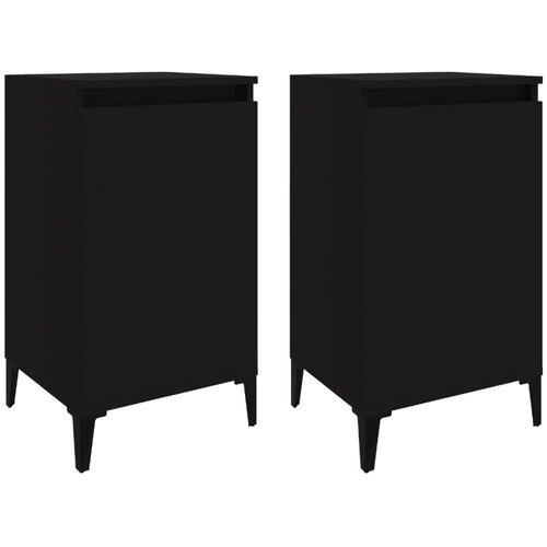 Maison Chic Dvo delni komplet Nočne omarice - Nočne mize črna 40x35x70 cm inženirski les, (21687942) Slike