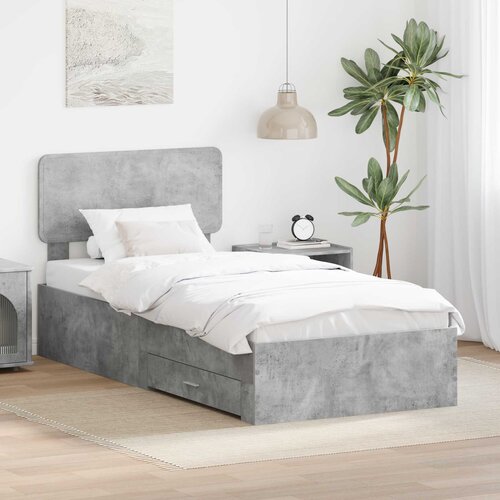 Krevetna konstrukcija s uzglavljem Betonski sivi 70 x 190 cm Cene