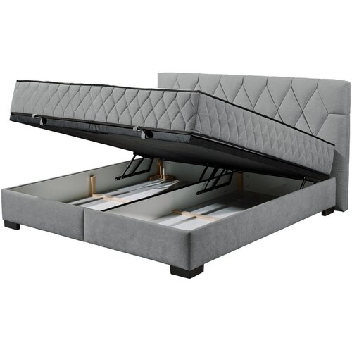 MID.YOU POSTELJA Z VZMETNICO 180 cm x 200 cm , tekstil, leseni material antracit Slike