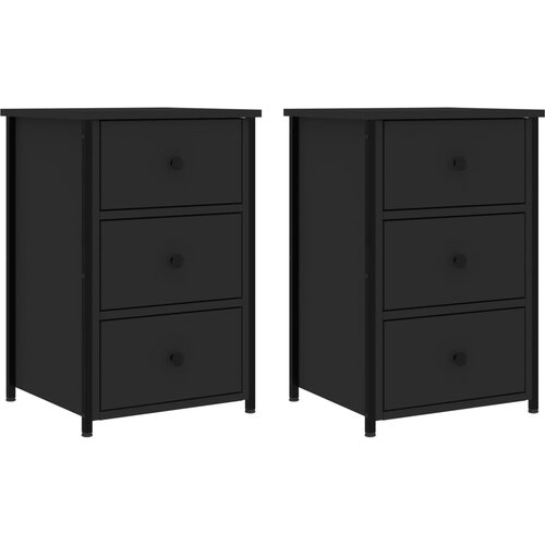Maison Chic Dvo delni komplet Nočne omarice - Nočne mize črna 40x36x60 cm inženirski les, (21689010) Slike