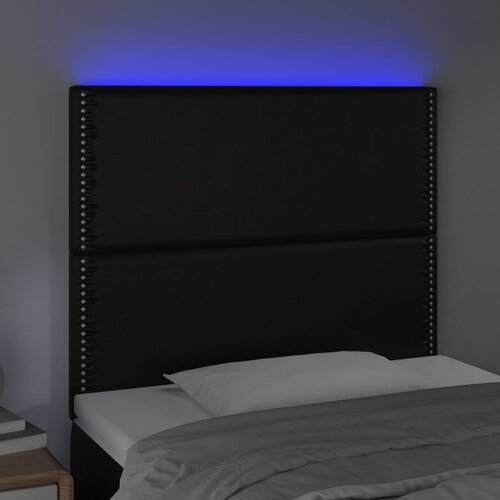  LED uzglavlje crno 90x5x118/128 cm od umjetne kože Slike