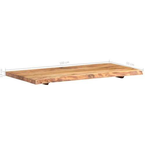 VidaXL stolna ploča od masivnog bagremovog drva 100 x (50-60) x 3,8 cm Slike