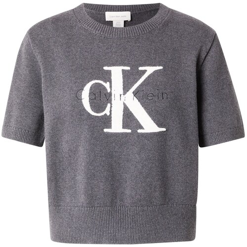 Calvin Klein Jeans Pulover pegasto siva / bela Cene