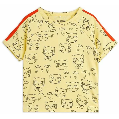 Mini Rodini Dječja majica kratkih rukava boja: žuta, s uzorkom