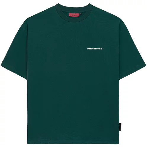 Prohibited Majica temno zelena / bela
