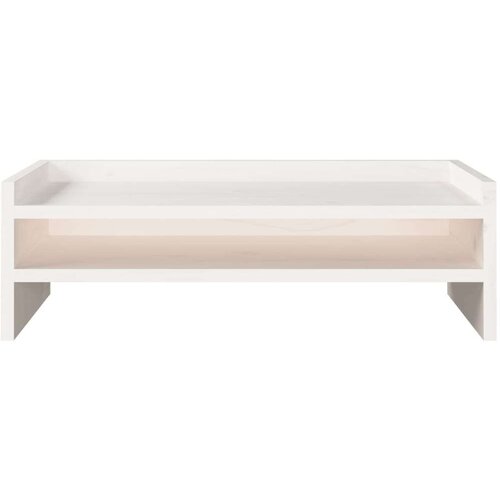 VidaXL Stojalo za zaslon belo 50x24x16 cm trdna borovina Slike