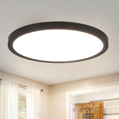 Nettlife LED stropna svetilka, črna, okrogla, ravna, stropna osvetlitev IP44, LED nevtralno bela, (22111139) Cene