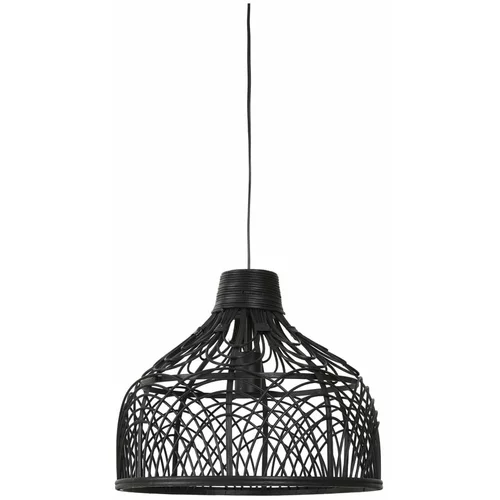 Light & Living Crna stropna svjetiljka sa sjenilom od ratana ø 42 cm Pocita -